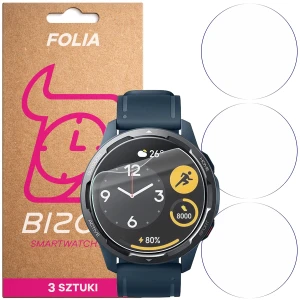 Folia ochronna na ekran zegarka Bizon Watch Film HydroFlex do Xiaomi Watch S1 Active, 3 sztuki