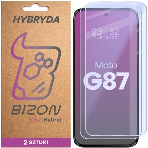 Elastyczne szkło hybrydowe Bizon Hybrid Mule Duo do Motorola Moto G87 5G, 2 sztuki