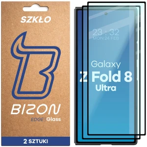 Szkło hartowane Bizon Glass Edge Duo do Galaxy Z Fold8 Ultra, czarna ramka, 2 sztuki