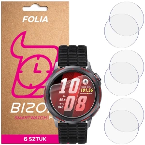Folia ochronna na ekran zegarka Bizon Watch Film HydroFlex do Huawei Watch GT Runner 2, 6 sztuk
