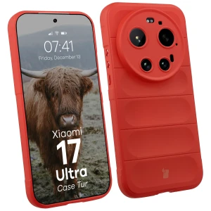 Pancerne etui Bizon Case Tur do Xiaomi 17 Ultra, czerwone