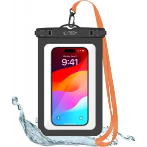 OUTLET: Etui wodoszczelne Tech-Protect UWC9 Universal Waterproof Case do telefonu maks. 8,9", czarno-pomarańczowe