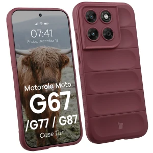 Pancerne etui Bizon Case Tur do Motorola Moto G87 5G / G77 5G / G67 5G, burgundowe