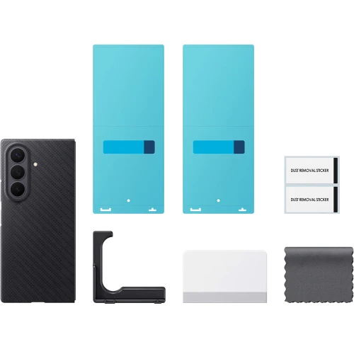 Oryginalne etui + 2x folia antyrefleksyjna na przedni ekran Samsung Carbon Magnet Case do MagSafe do Galaxy Z Fold8 Ultra, czarne