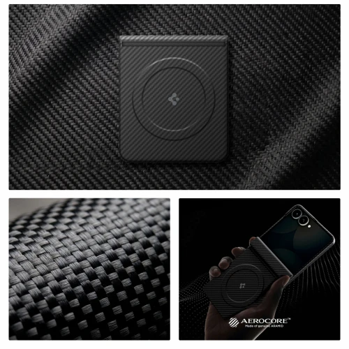 Etui Spigen Air Skin Aramid Mag do MagSafe do Galaxy Z Flip8, czarne