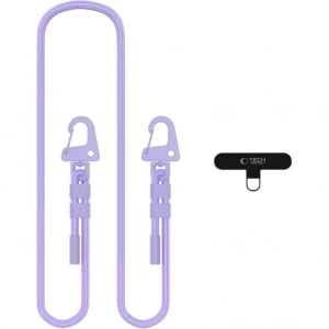 Uniwersalna smycz do telefonu, sznurek Tech-Protect C5SD Rope Crossbody Strap, fioletowa