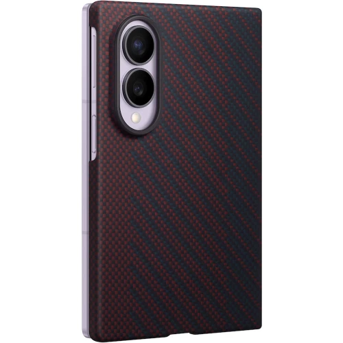 Etui + 2x folia antyrefleksyjna Samsung Carbon Magnet Case do MagSafe do Galaxy Z Fold8, czerwone
