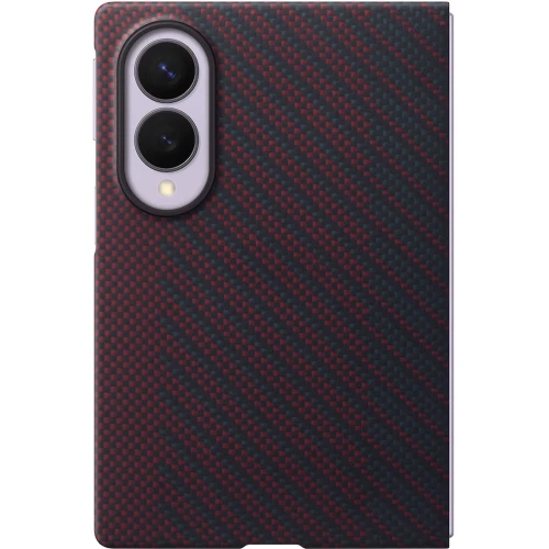 Etui + 2x folia antyrefleksyjna Samsung Carbon Magnet Case do MagSafe do Galaxy Z Fold8, czerwone