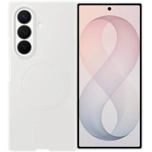 Etui + 2x folia antyrefleksyjna Samsung Silicone Magnet Case do Galaxy Z Fold8 Ultra, do MagSafe, białe