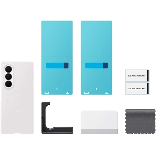 Etui + 2x folia antyrefleksyjna Samsung Silicone Magnet Case do Galaxy Z Fold8 Ultra, do MagSafe, białe