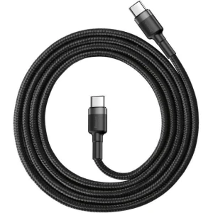 OUTLET: Kabel Baseus Cafule 60W 3A USB-C do USB-C 1m, czarno-szary