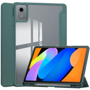 Etui z klapką Bizon Case Tab Clear Matt do Lenovo Idea Tab 11, ciemnozielone