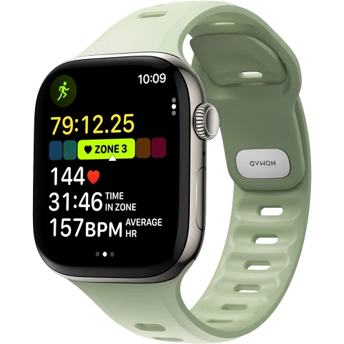 Pasek do zegarka Nomad Tempo Band do Apple Watch 46 / 45 / 44 mm, jasnozielone