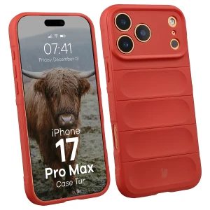 Pancerne etui Bizon Case Tur do iPhone 17 Pro Max, czerwone
