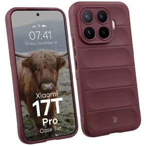 Pancerne etui Bizon Case Tur do Xiaomi 17T Pro, burgundowe