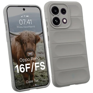 Pancerne etui Bizon Case Tur do Oppo Reno16 F / Reno16 FS 5G, jasnoszare