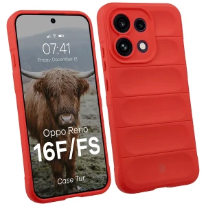 Pancerne etui Bizon Case Tur do Oppo Reno16 F / Reno16 FS 5G, czerwone