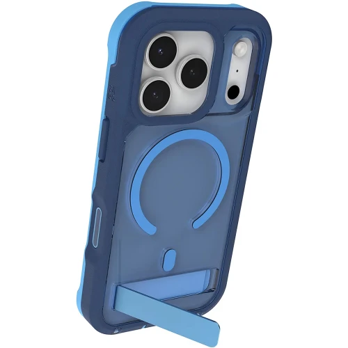 Etui z podstawką Zagg Rainier Snap Kickstand do MagSafe do iPhone 17 Pro Max, przezroczysto-granatowe