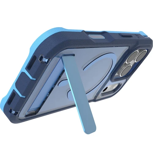 Etui z podstawką Zagg Rainier Snap Kickstand do MagSafe do iPhone 17 Pro Max, przezroczysto-granatowe