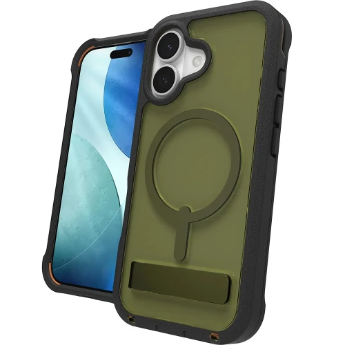 Etui z podstawką Zagg Rainier Snap Kickstand do MagSafe do iPhone 17, przezroczysto-zielone