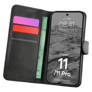 Etui z klapką Bizon Case Pocket do Google Pixel 11 / 11 Pro, czarne