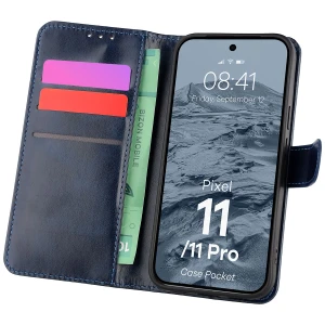Etui z klapką Bizon Case Pocket do Google Pixel 11 / 11 Pro, granatowe