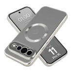 Etui z pierścieniem magnetycznym Bizon Case EduardO do Google Pixel 11 Pro XL, przezroczysto-srebrne