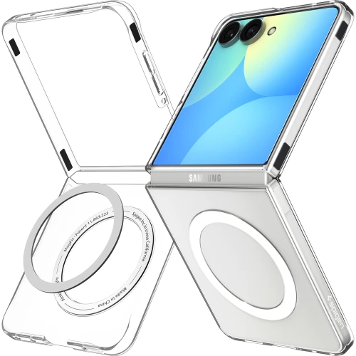 Etui Spigen Air Skin Mag do MagSafe do Galaxy Z Flip8, przezroczysto-białe