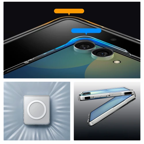 Etui Spigen Air Skin Mag do MagSafe do Galaxy Z Flip8, przezroczysto-białe