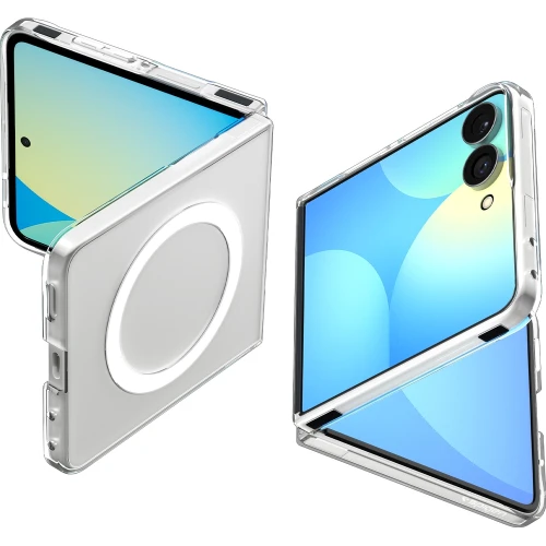 Etui Spigen Air Skin Mag do MagSafe do Galaxy Z Flip8, przezroczysto-białe