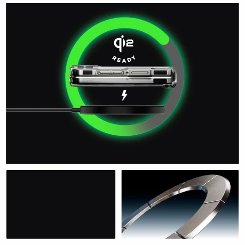 Etui Spigen Ultra Hybrid Pro Mag do MagSafe do Galaxy Z Flip8, przezroczysto-białe