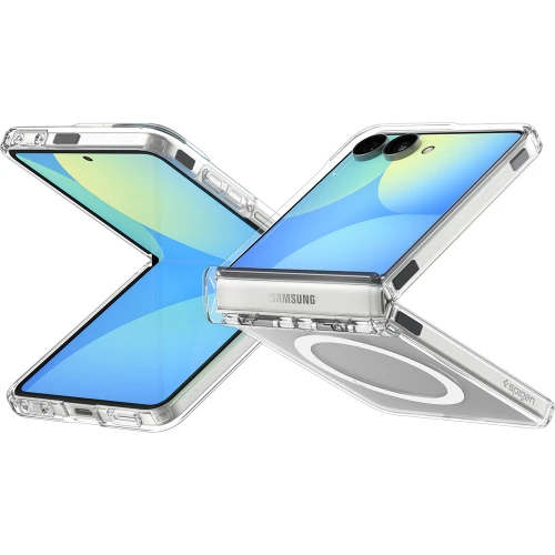 Etui Spigen Ultra Hybrid Pro Mag do MagSafe do Galaxy Z Flip8, przezroczysto-białe