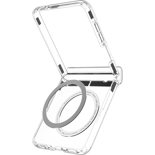 Etui Spigen Ultra Hybrid Pro Mag do MagSafe do Galaxy Z Flip8, przezroczysto-białe