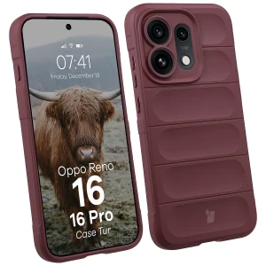 Pancerne etui Bizon Case Tur do Oppo Reno16 / Reno16 Pro 5G, burgundowe