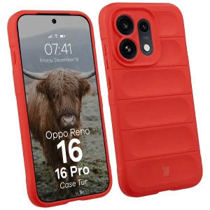 Pancerne etui Bizon Case Tur do Oppo Reno16 / Reno16 Pro 5G, czerwone
