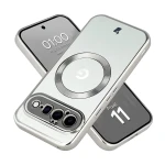 Etui z pierścieniem magnetycznym Bizon Case EduardO do Google Pixel 11, przezroczysto-srebrne