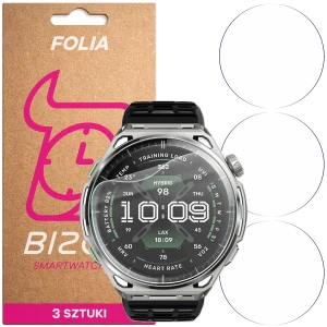 Folia ochronna na ekran zegarka Bizon Watch Film HydroFlex do Amazfit Balance 3, 3 sztuki