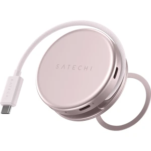 Adapter USB-C, hub do urządzeń mobilnych, Satechi OntheGo 5-in-1, USB-C PD 100W / USB-A 5 Gb/s / HDMI 2.0 / czytnik kart, różowy