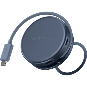 Adapter USB-C, hub do urządzeń mobilnych, Satechi OntheGo 5-in-1, USB-C PD 100W / USB-A 5 Gb/s / HDMI 2.0 / czytnik kart, granatowy
