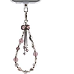 Smycz uniwersalna do telefonu Crong Phone Charm na nadgarstek, srebrno różowa
