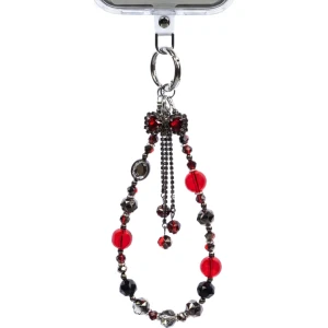 Smycz uniwersalna do telefonu Crong Phone Charm na nadgarstek, srebrno czerwona