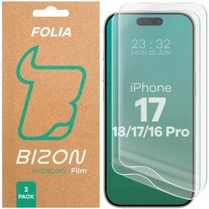 Folia hydrożelowa na ekran Bizon Film Hydrogel Front Duo do iPhone 18 Pro / 17 / 17 Pro / 16 Pro, 2 sztuki