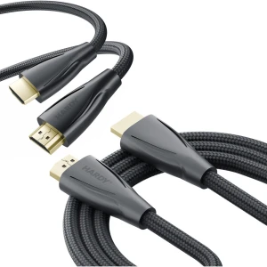Kabel 3mk Hardy HDMI 2.1 8K/60Hz, 4K/120Hz, 48Gb/s, HDR, 0,5 m, czarny