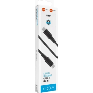 Kabel Fixed Liquid Silicone USB-C do USB-C, 60W, 0,3 m, czarny 