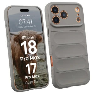 Pancerne etui Bizon Case Tur do iPhone 18 Pro Max / 17 Pro Max, jasnoszare