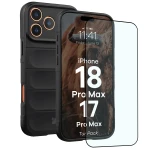 Pancerne etui + szkło hartowane Bizon Tur Pack do iPhone 18 Pro Max / 17 Pro Max, czarne