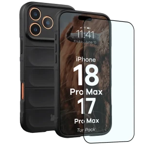 Pancerne etui + szkło hartowane Bizon Tur Pack do iPhone 18 Pro Max / 17 Pro Max, czarne