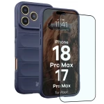 Pancerne etui + szkło hartowane Bizon Tur Pack do iPhone 18 Pro Max / 17 Pro Max, granatowe