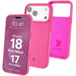 Silikonowe etui Bizon Soft Case do iPhone 18 Pro Max / 17 Pro Max, fuksja