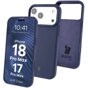 Silikonowe etui Bizon Soft Case do iPhone 18 Pro Max / 17 Pro Max, ciemnoniebieskie